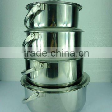 8pcs set Stainless Steel Kithenware Thailand Cooking Pot with handle