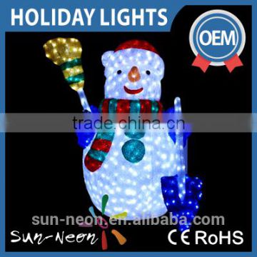 120cm Hot Sale Outdoor Crystal Lighted Outdoor Snowman