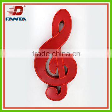 Nice handmade metal music note with LED light for wall decor