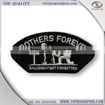 cheap custom fabric embroidery soldier patches with self-adhesive ( hot cut border )