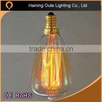 Lower Price T14/T45 Squirrel cage 110V-240V Amber Glass Color Vintage style Edison light bulb