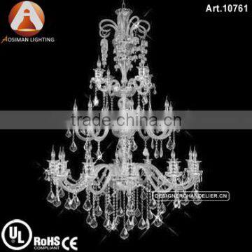 24 Light Bohemian Big Crystal Chandelier with Clear Crystal