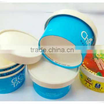 Good seller Disposable And doulbe PE Colourful ice cream Paper Cup with lid For Cold Drinking from China