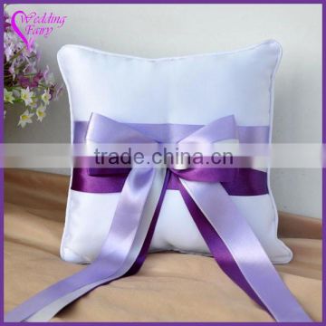 2015 Fashion style newest wedding ring pillow with purple bowknot