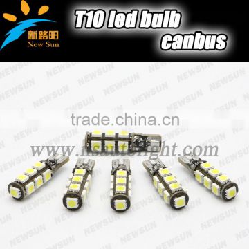 Canbus Error Free Car Interior T10 Led Light Lamp Bulb 194 w5w 5050 13 Chips SMD T10 Light
