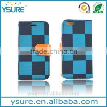 Blue Chess Pattern Fabric Wallet Leather Phone Case For HTC Desire 826 with PVC ID and credit card slots
