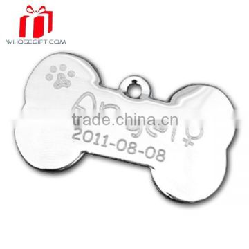 Round Shape Metal Laser Engraving Dog Tag With Crystal