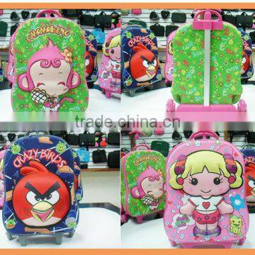 3D kids eva luggage bag with trolly kids luggage bag