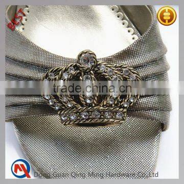 Minas Bridal Vtg Style Antique Clear Rhinestone Crown Shoe Clips