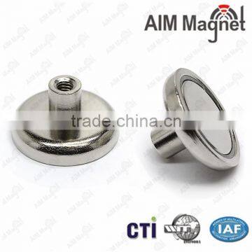 16mm pot magnet with threaded stem