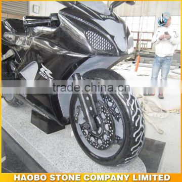 Shanxi black granite motorcycle stone statue