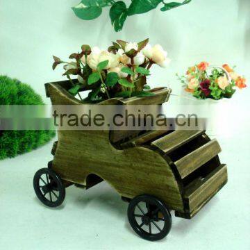 Mini wooden cart for flowers and plants