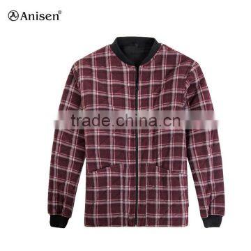 wholesale OEM male in china clothing high quality men shirt quilted fleece jacket