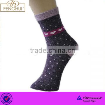 Yiwu fengheng women jacquard stripe wool socks 2015 hot sall