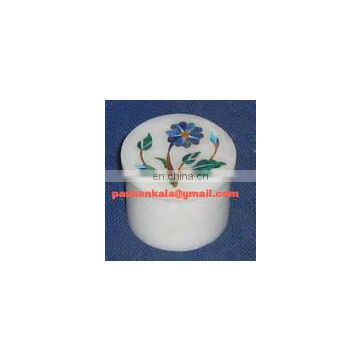 Round Marble Inlay Gift Box, Round Marble Inlay Jewelry Boxes