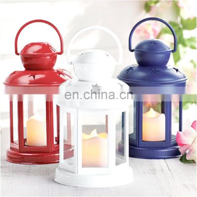 Christmas Wedding Home decor candle holders Factory Custom colorful Tall Iron Metal  Hanging Candle Holders