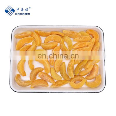 Sinocharm IQF Yellow Peach Strips Peeled Frozen Fruits