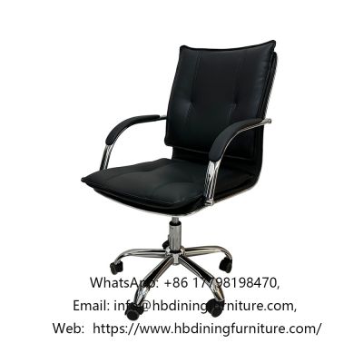 leather metal legs with armrests swivel office chair