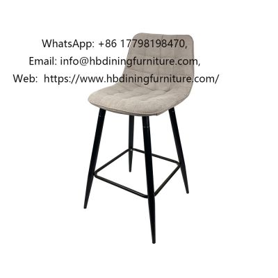 High metal leg velvet bar chair