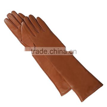long leather gloves ladies genuine lambskin