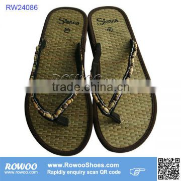 new models handmade lady woven straw slippers