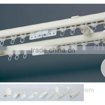 White Single or Double Metal Sliding Curtain Track