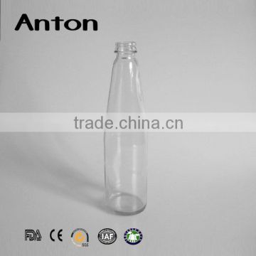 Round empty clear liquor bottle 400ml with metal cap