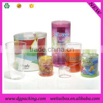 clear plastic tube for gift, Offset printing cylinder for party gift, luxury gift packaging cylinder