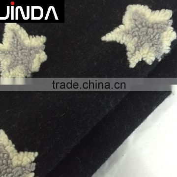 Wholesale wool acrylic polyester blend jacquard fabric for winter coat