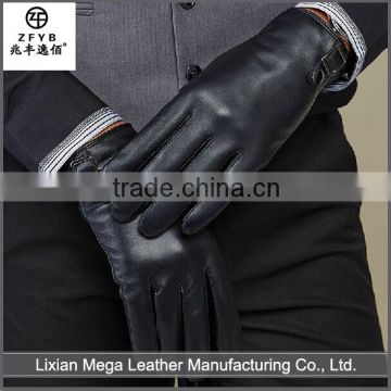 China Supplier Men's Winter Sheepskin Driving Leather Gloves