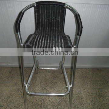 Black Rattan chair for bar