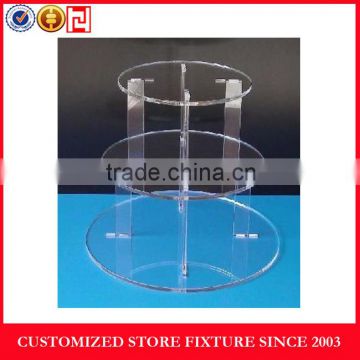 Round type acrylic cake rotating display stand
