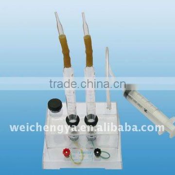 experimental apparatus for water electrolysis (chemistry lab apparatus)