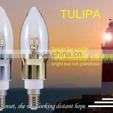 CE Rohs approval 4w led candle lights dimmable E14 shenzhen factory with best service