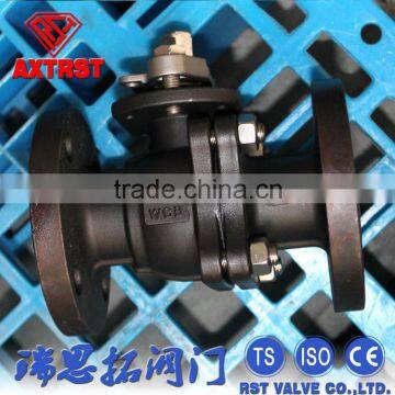 Wenzhou 2PC WCB Flange Floating Ball Valve with Key Lock