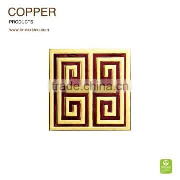 100*100mm solid brass material BT1010-01 decorative brass floor tile