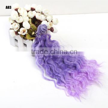 Lt Purple Curly Braiding Hair Bulk for Doll Wig DIY