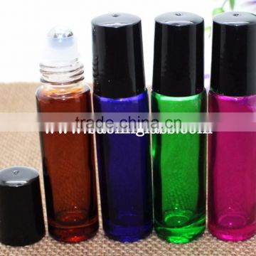 10ml green blue pink glass bottle with roller