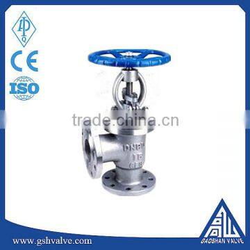 PN16 CF8 stainless steel angle globe valve