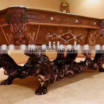 Classical Antique carving wooden pool table, snooker table,billiards,MOQ:1PCS(B68001)