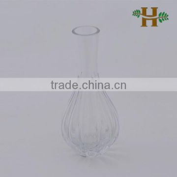Small Wavy Line Cut Clear Glass Vase