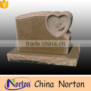 Cheapest brown granite headstone french style single tombstone for sell NTGT-070L
