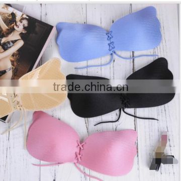 Summer women Invisible Strapless Self Adhesive Backless Silicone Push up Bra