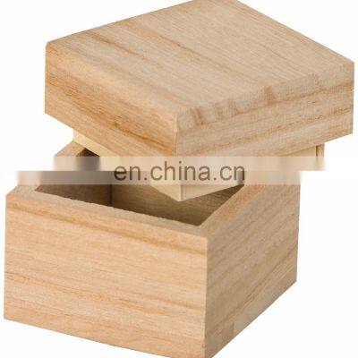 Beige Square Mini Wooden Box