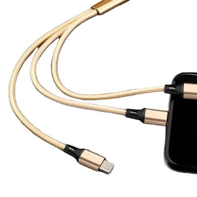 High quality multi charger 3 in 1 cable usb fast charging cable for cell phone Connector USB 2.0
