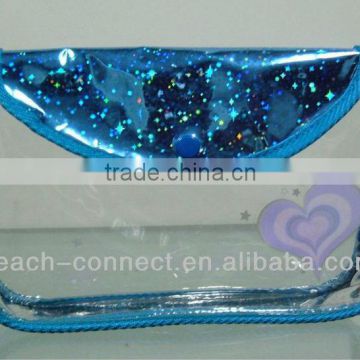 clear pvc bag with silder for cosmetic packaging