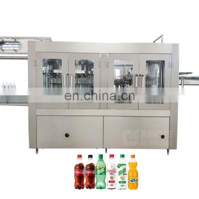 Automatic 330ml plastic bottle monoblock soft drink liquid filling capping machine