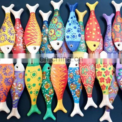 Wholesale in Bulk Unpainted Wooden Fish for Crafting Un finish Fish to Paint, Craft Natural Wood for Kid