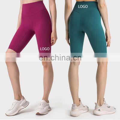 Wholesale New Style Custom Logo Gym Fitness Sports High Waist Stretchy Yoga Shorts Activewear Workout Biker Shorts For Women