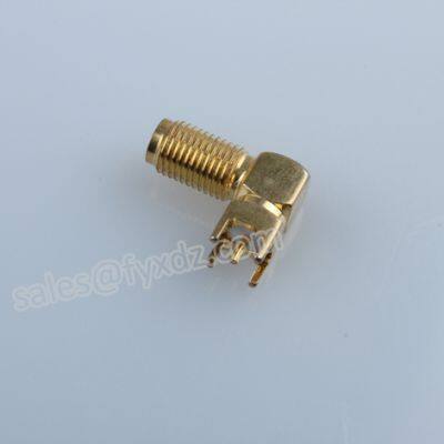 SMA Socket 90 degree PCB Connector, thread length 16mm